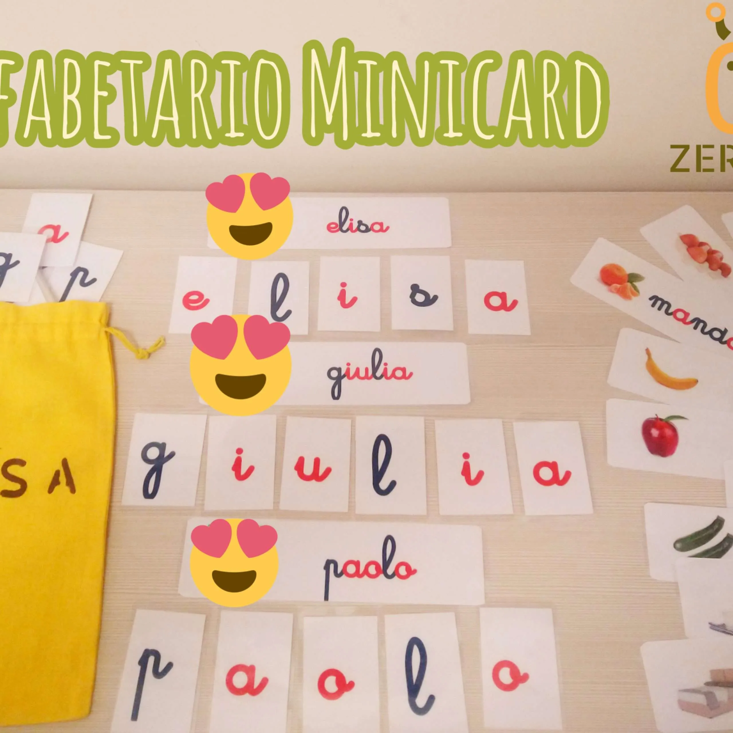 SET ALFABETARIO MOBILE MONTESSORI IN MINICARD - immagine 2