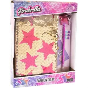 Girabrilla Fashion Diary: Diario Magico con Paillettes Cambia Colore e Penna Pom Pom!