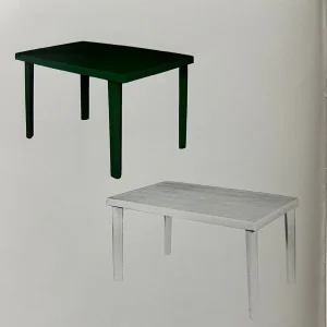 TAVOLO RETTANGOLARE 125X75 BIANCO - VERDE - VENDITA UNITARIA COLORE A SCELTA