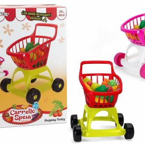CARRELLO SPESA CON ACCESSORI - ROSSO