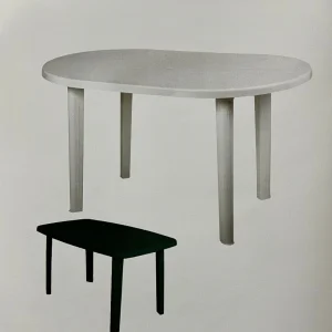 TAVOLO OVALE 140X90 BIANCO - VERDE - VENDITA UNITARIA SOGGETTO A SCELTA